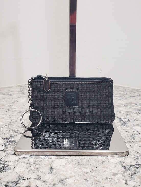 Bally Handbags - EUC BALLY "B" Monogram Pattern  Embossed Canvas Key Pouch Keychain